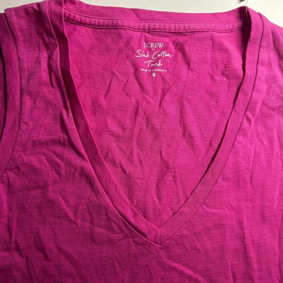 J. Crew Factory Women's Slub Cotton V-Neck Tank Top Pink S Small New - Picture 4 of 8